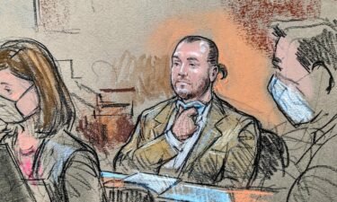 Guy Reffitt is depicted in an artist sketch in federal court in Washington on February 28.