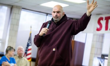 Democratic candidate for Senate Lt. Gov. John Fetterman speaks during a rally at in Plymouth Meeting