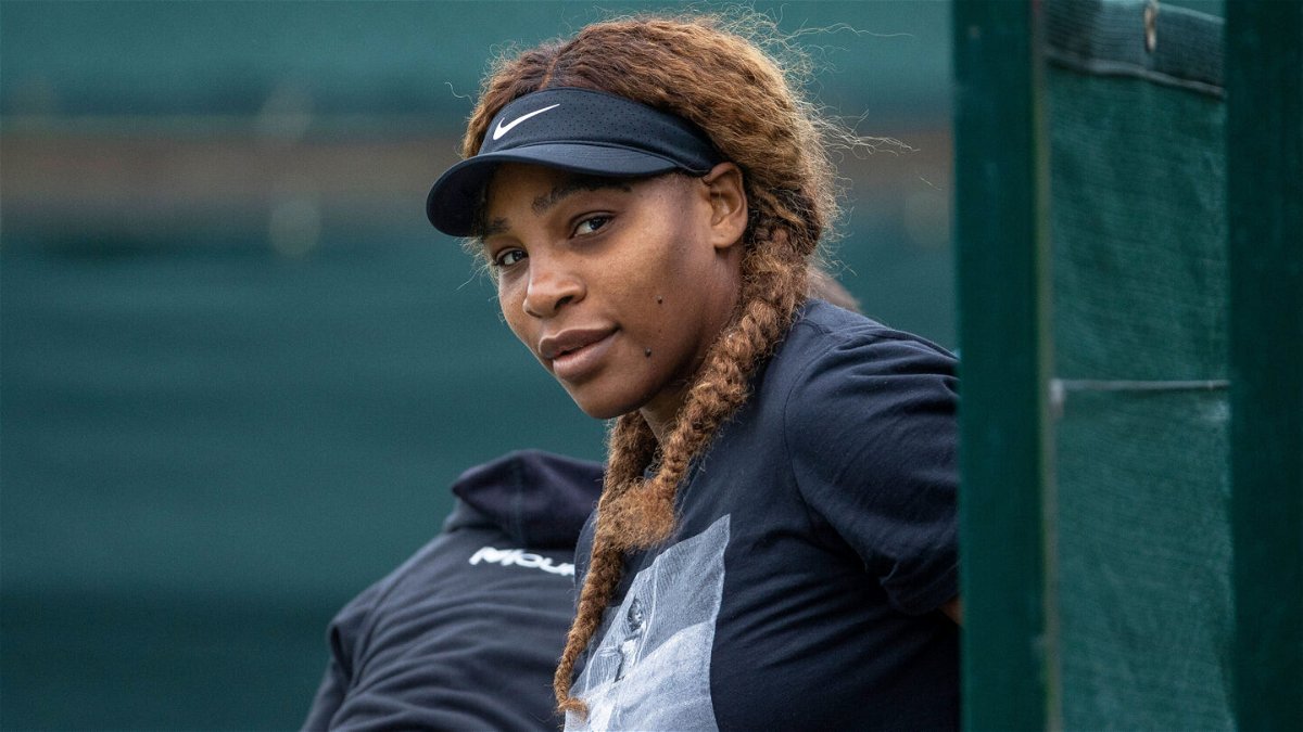<i>AELTC/Pool/Getty Images</i><br/>Serena Williams is seen here at a practice session ahead of the 2021 Wimbledon competition.