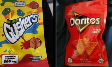 A child could easily mistake these copycat bags of edibles for the real candy and chips.  Manufacturers are suing to get knockoffs to stop.