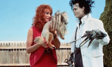 Kathy Baker and Johnny Depp in "Edward Scissorhands."