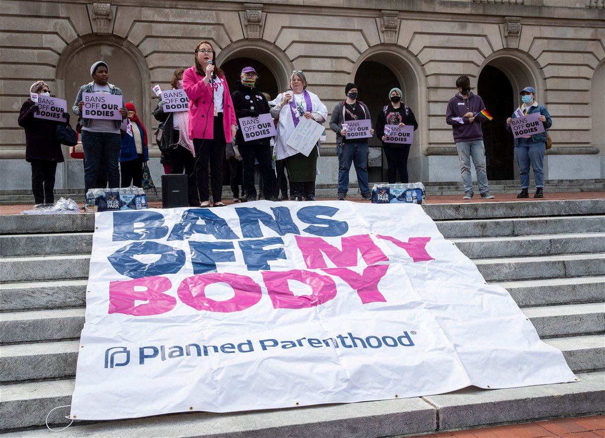<i>Pat McDonogh/Courier Journal/USA Today Network/Reuters</i><br/>Protesters gather in front of the Kentucky State Capitol in Frankfort over House Bill 3 on March 29. A federal judge on April 21 temporarily blocked a broad Kentucky abortion law