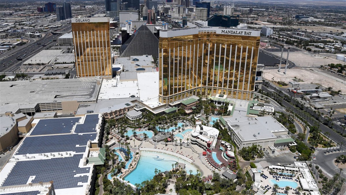 <i>Ethan Miller/Getty Images</i><br/>Honolulu is leading the way for solar power. Here's how other US cities rank. Solar panels are pictured on the roofs of buildings on the Las Vegas strip.