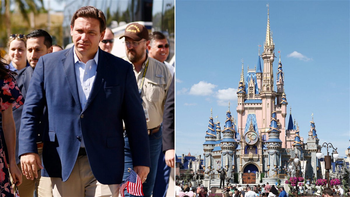<i>Getty Images</i><br/>Florida Gov. Ron DeSantis says ending Disney's self-governing status will be a 'process.' DeSantis signed the legislation into law on Friday.