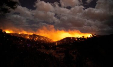 The McBride Fire burns Tuesday in the heart of the village of Ruidoso