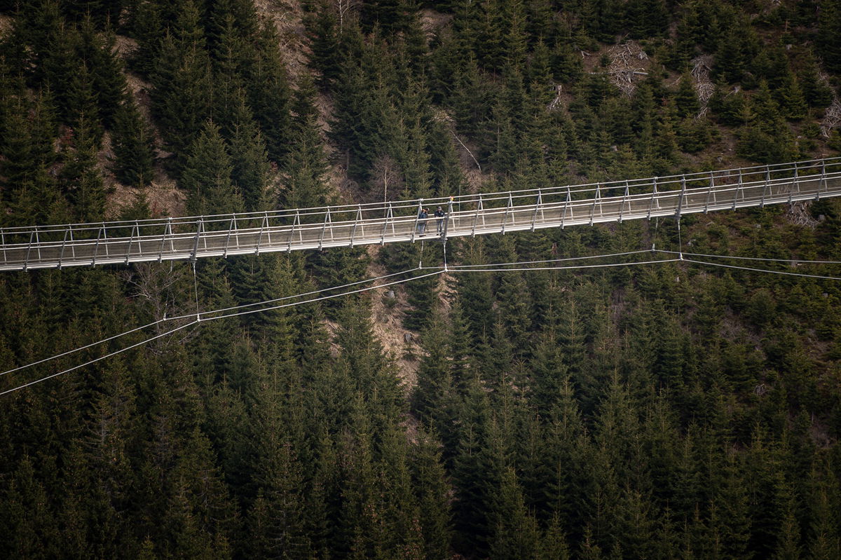 <i>Lukas Kabon/Anadolu Agency/Getty Images</i><br/>Spectacular world's longest suspension footbridge opens in Czech Republic.