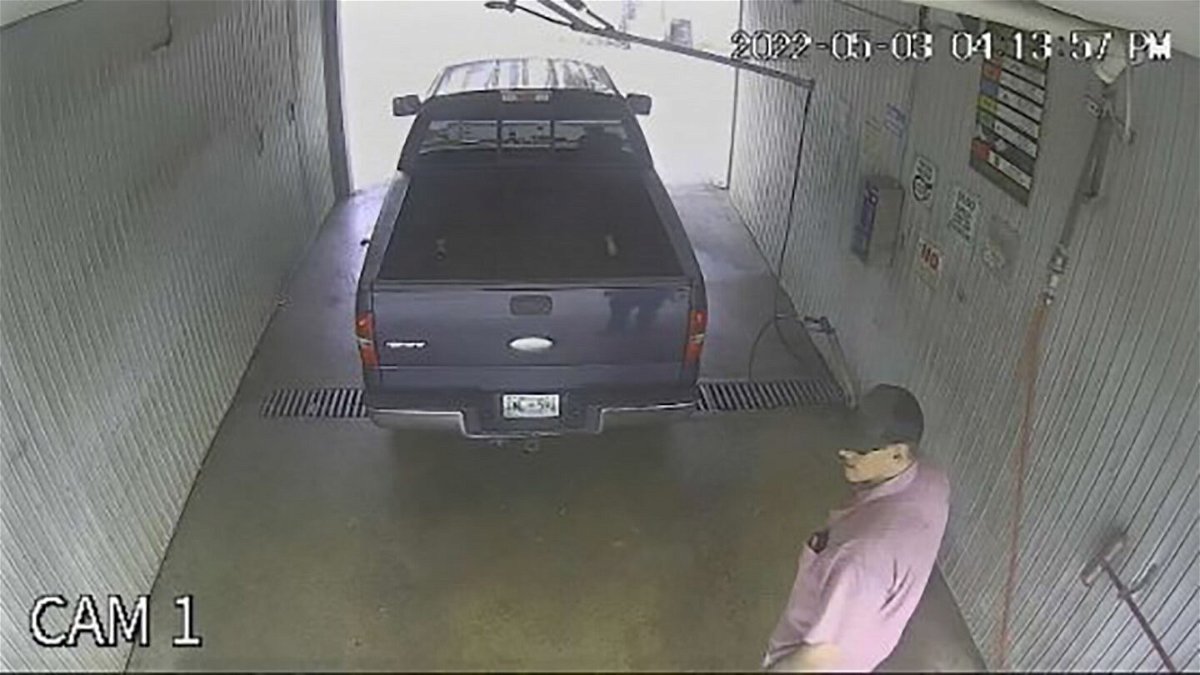 <i>US Marshals Service</i><br/>U.S. Marshals released photos of who they believe was fugitive Casey White caught on surveillance at an Evansville Indiana car wash.
