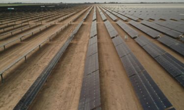 Photovoltaic panels at the Calexico Solar Farm II in California