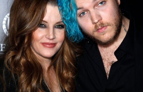 Lisa Marie Presley posted praise for the movie "Elvis" on Instagram but began her message by talking about grief and the loss of her son Benjamin Keough (R)