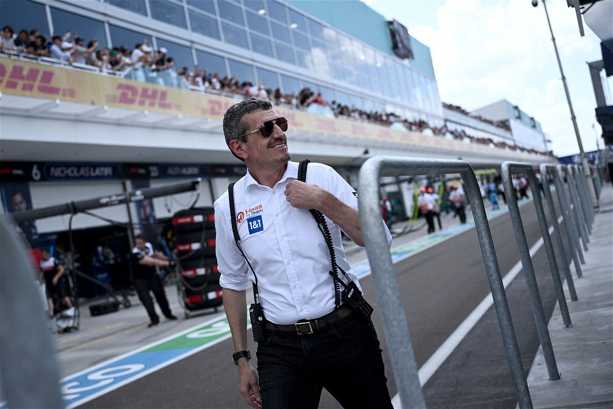 <i>Brendan Smialowski/AFP/Getty Images</i><br/>Steiner walking around prior to the Miami Grand Prix.