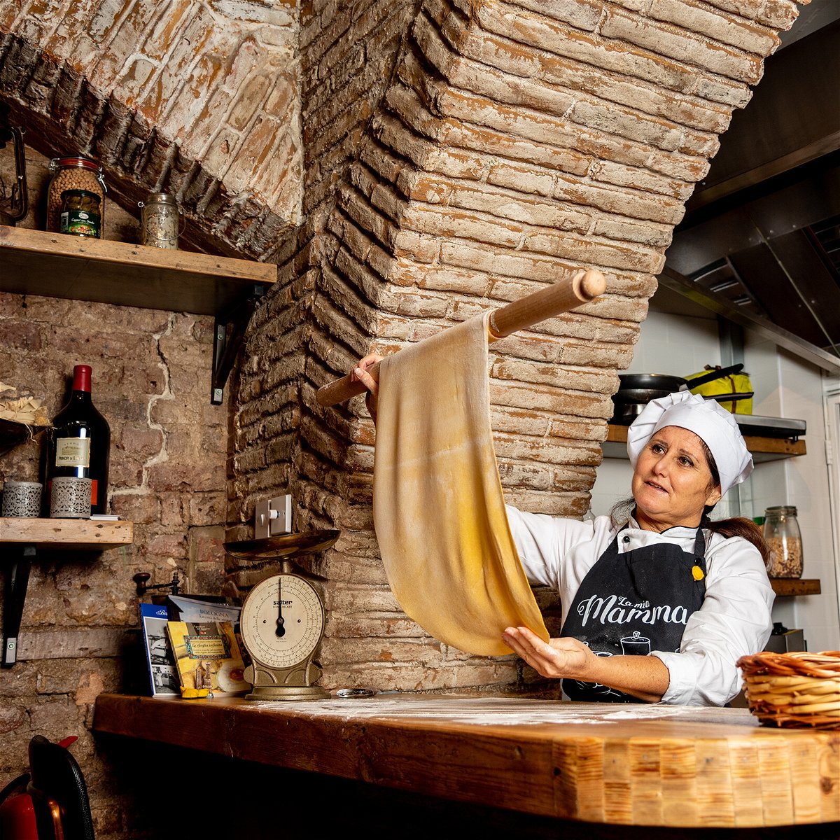 <i>Daniel Ogulewicz</i><br/>Mamma Emilia making pasta. Each mamma spends about three months working in the restaurant.