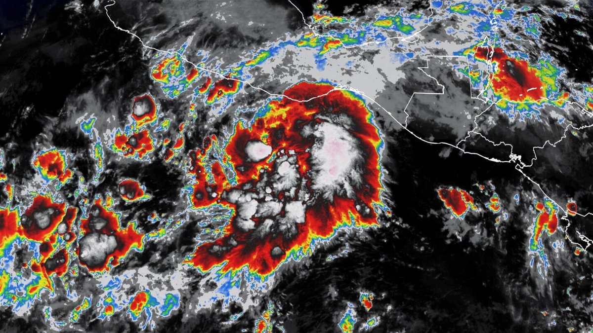 <i>CNN Weather</i><br/>Tropical Storm Agatha is the first storm of the 2022 eastern Pacific hurricane season. Pictured is a satellite image of the storm.