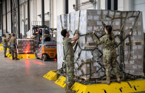 The baby formula arriving on a US military aircraft from Germany will be distributed to areas around the country where there is the most acute need