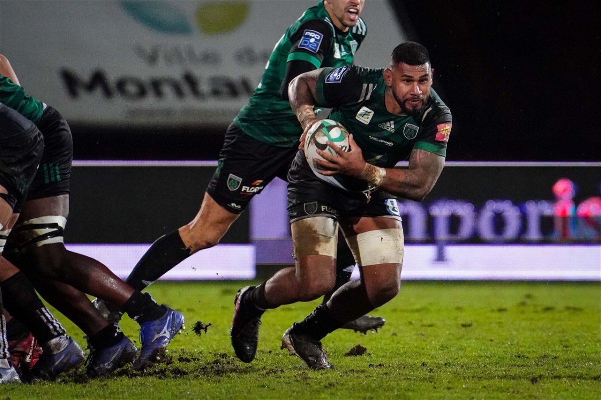<i>Pierre Costabadie/Icon Sport/Getty Images</i><br/>Kelly Meafua during the Pro D2 match between Montauban and Perpignan at Sapiac stadium in Montauban on January 30