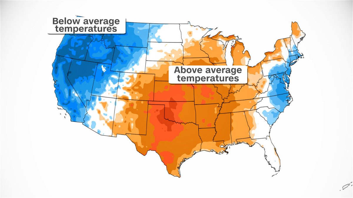 <i>CNN Weather</i><br/>Sunday's maximum temperatures will be well above average across the central US.