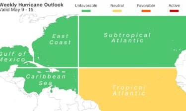 Locations in yellow is where conditions are most favoarble for tropical development.