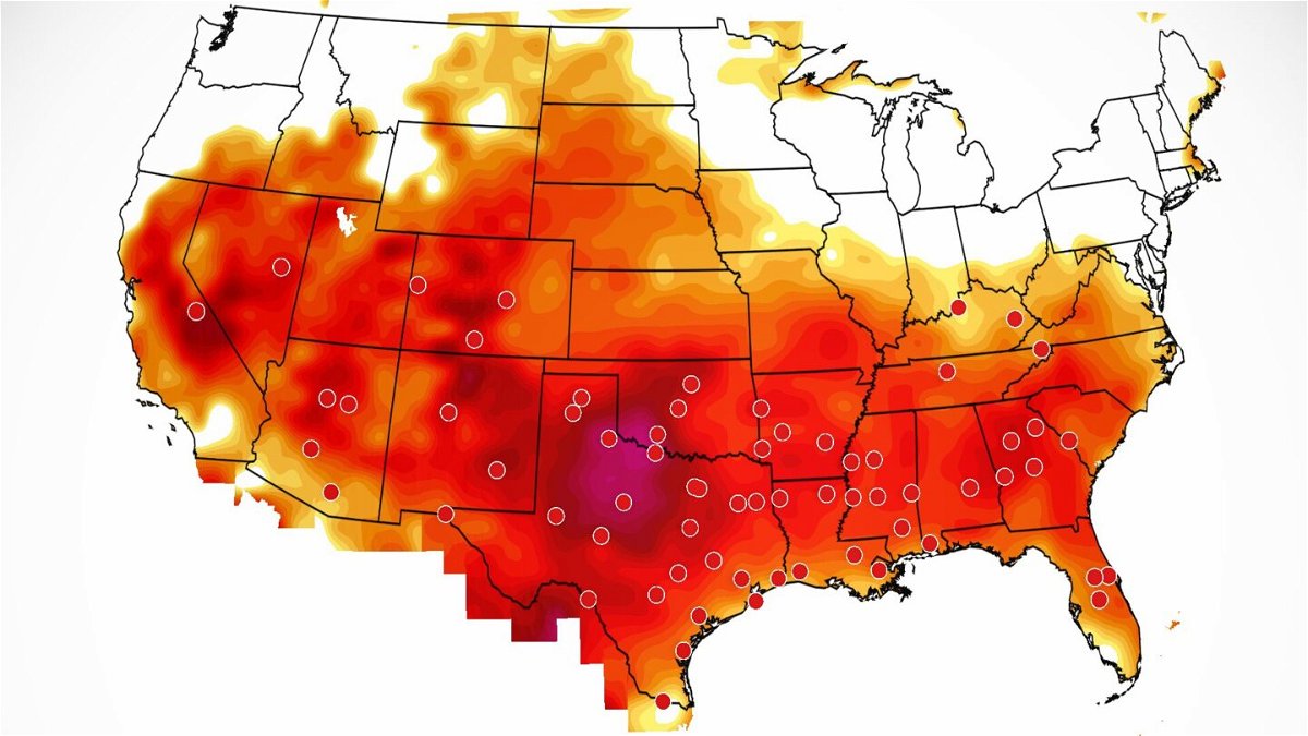 <i>CNN Weather</i><br/>An early season heat wave will build across the southern tier of the United States