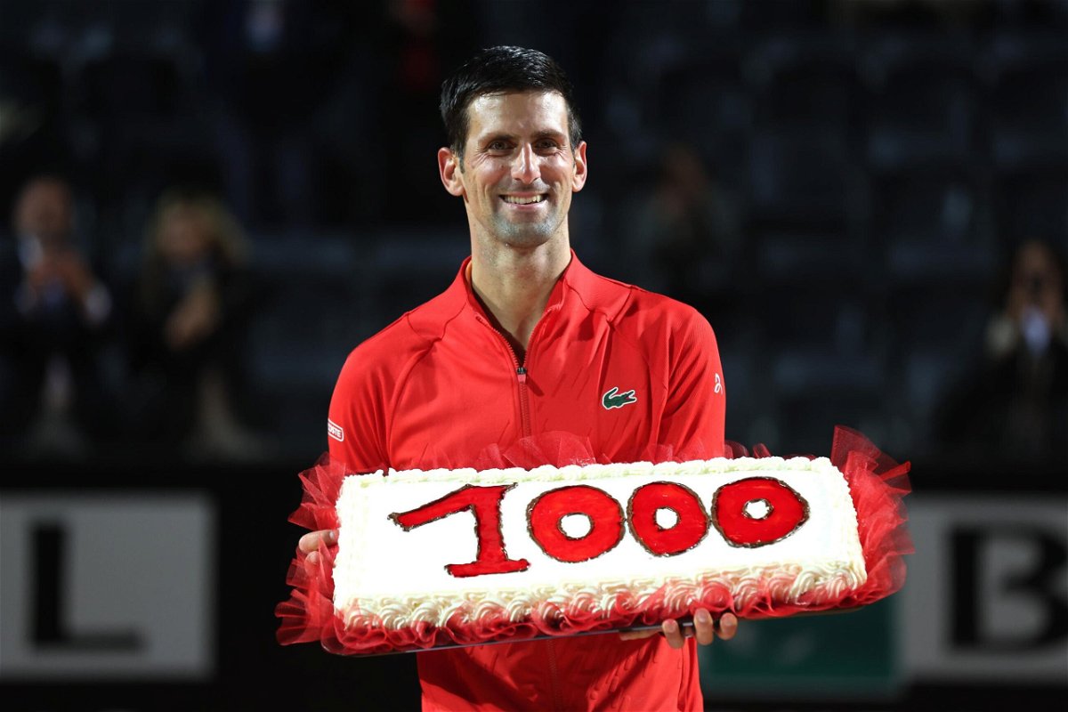 <i>Alex Pantling/Getty Images Europe/Getty Images</i><br/>Novak Djokovic celebrates his 1