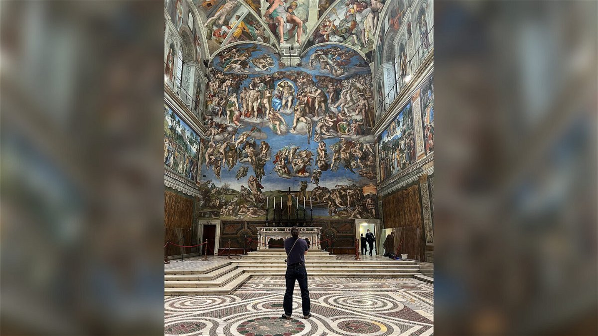 <i>From Jason Mamoa/Instagram</i><br/>Jason Mamoa apologized to fans after taking photos in the Sistine Chapel.