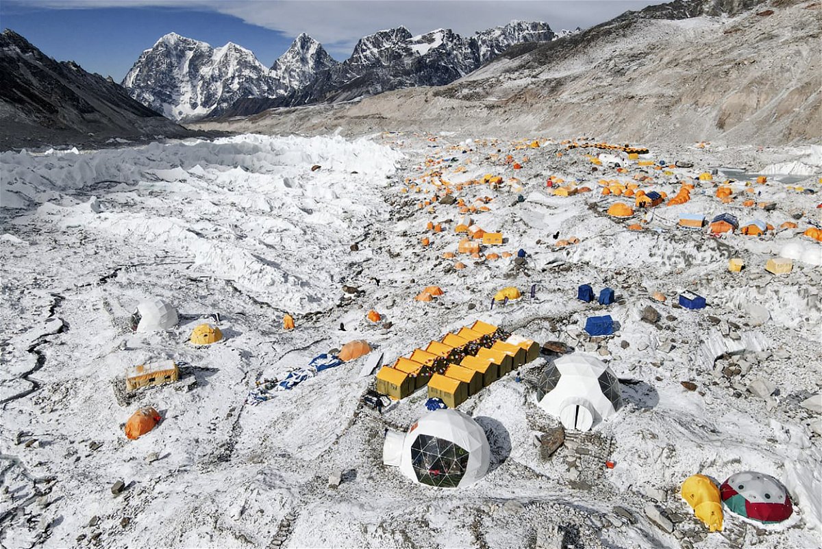 <i>Tashi Lakpa Sherpa/AFP/Getty Images</i><br/>Nepal is considering relocating Everest Base Camp due to environmental concerns.
