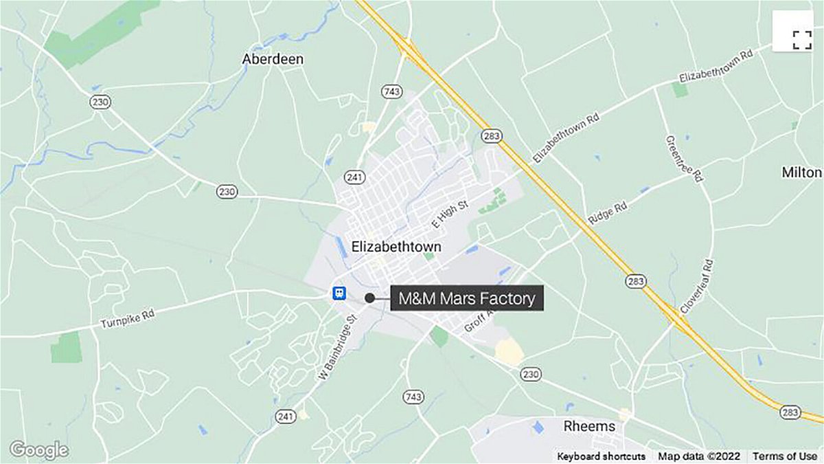 <i>Google Maps</i><br/>A rescue operation is underway at the Mars M&M factory in Pennsylvania after two people fell into a tank full of chocolate
