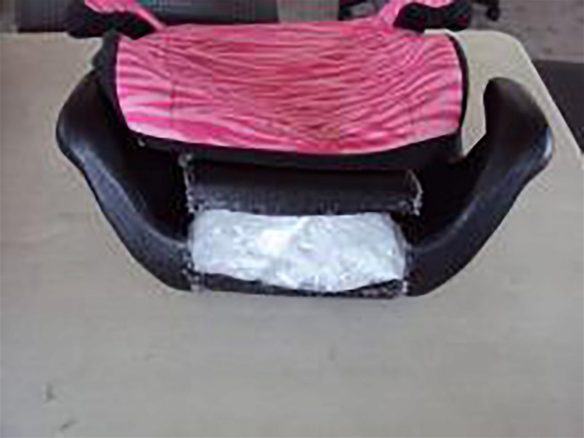 <i>US Customs and Border Protection</i><br/>Methamphetamine is seen hidden in the child booster seats.