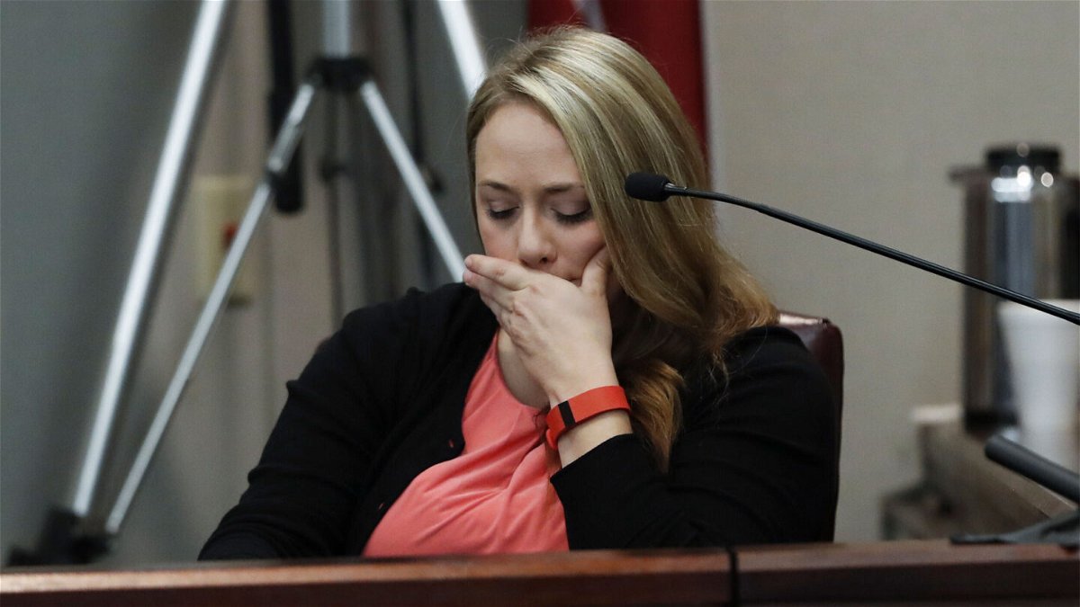 <i>John Bazemore/AP</i><br/>Leanna Taylor testifies at her ex-husband's murder trial in 2016 in Brunswick