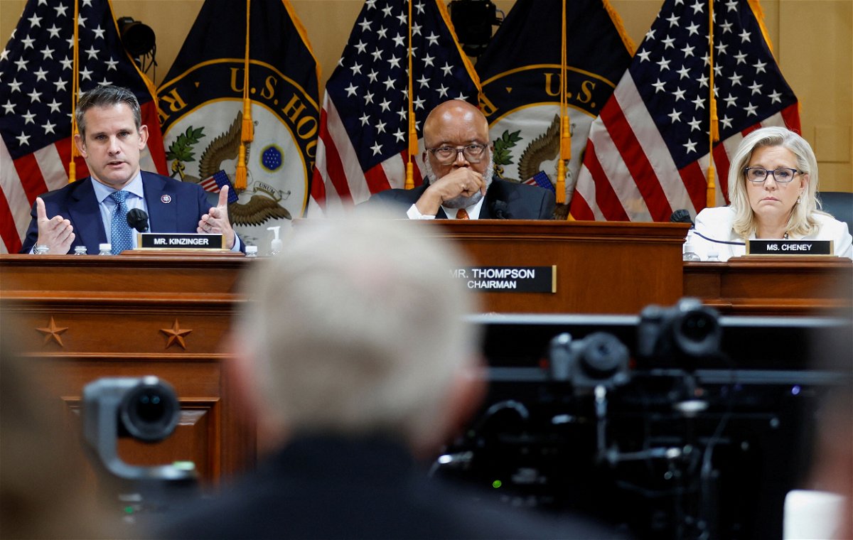<i>Jonathan Ernst/Reuters</i><br />The January 6 committee unexpectedly adds a new hearing for Tuesday. Members of the committee are seen here at their last hearing on Thursday.