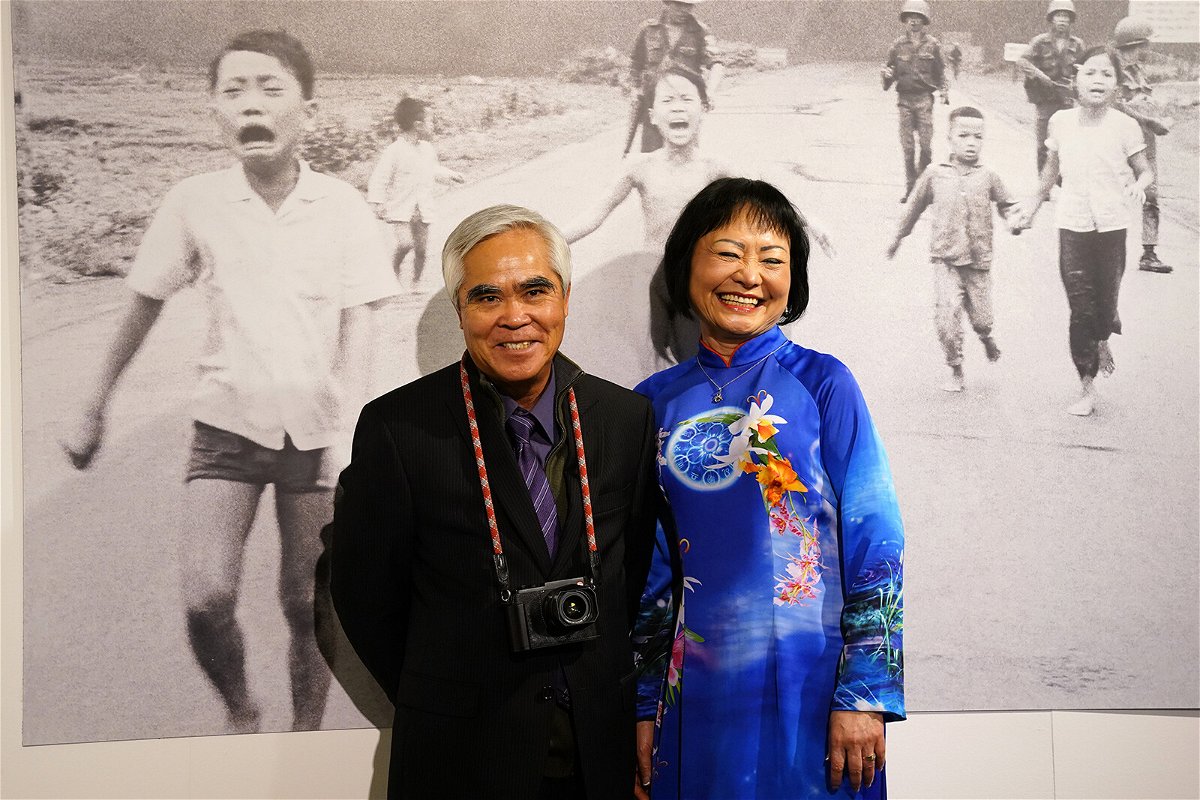 <i>Pier Marco Tacca/Getty Images</i><br/>Nick Ut and Kim Phuc pictured together last month in Milan