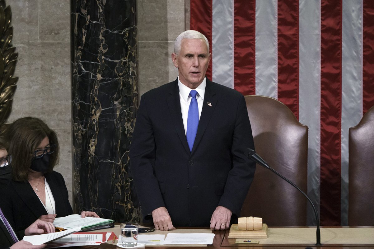 <i>Pool/Getty Images North America/Getty Images</i><br/>The documentary film crew subpoenaed by the January 6 committee interviewed former Vice President Mike Pence on January 12