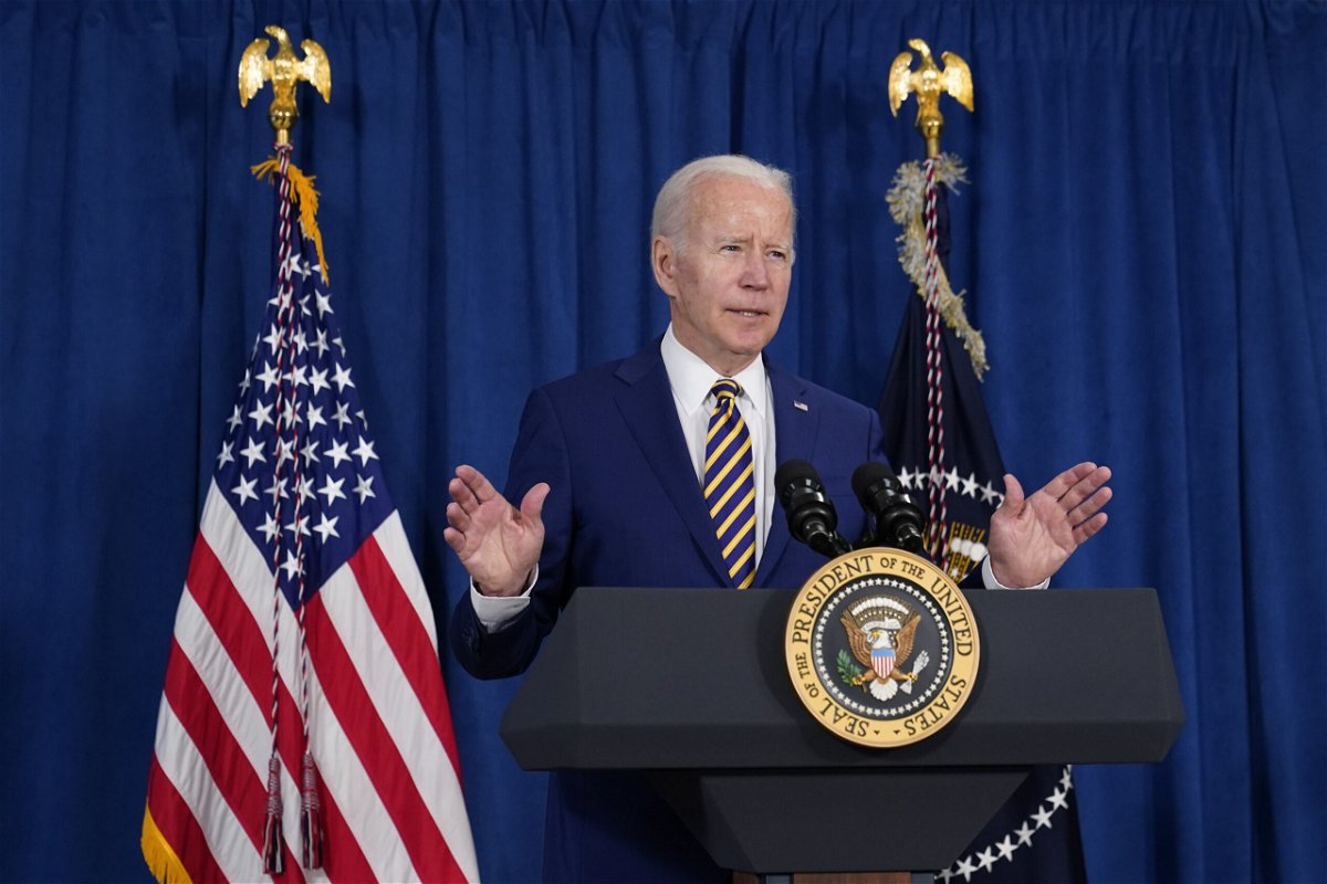 <i>Patrick Semansky/AP</i><br/>President Joe Biden speaks about the May jobs report