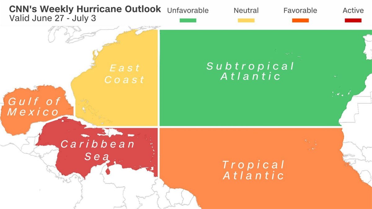 <i>CNN Weather</i><br/>CNN Meteorologists are expecting favorable conditions for tropical development across the Gulf of Mexico