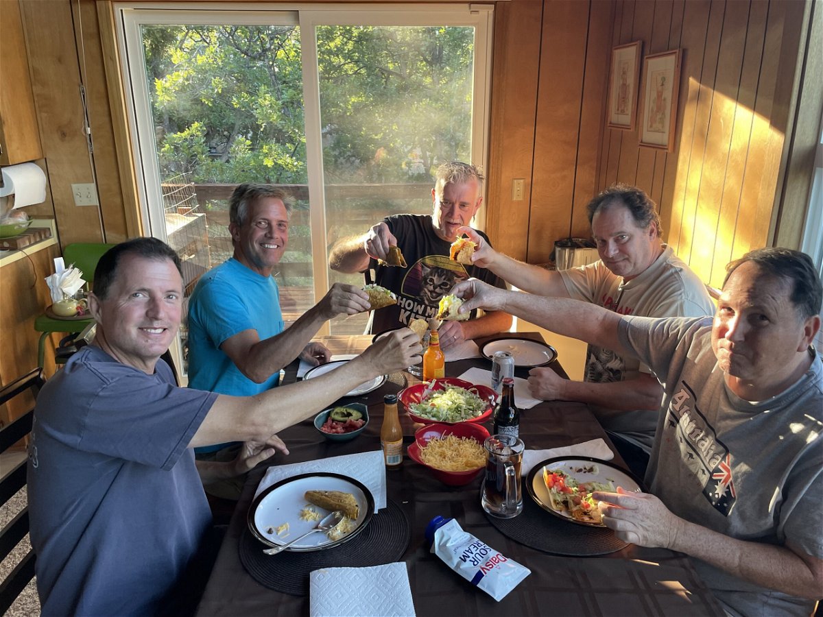 <i>Paul Vercammen/CNN</i><br/>Taco dinner 2022. Another tradition for the five friends.