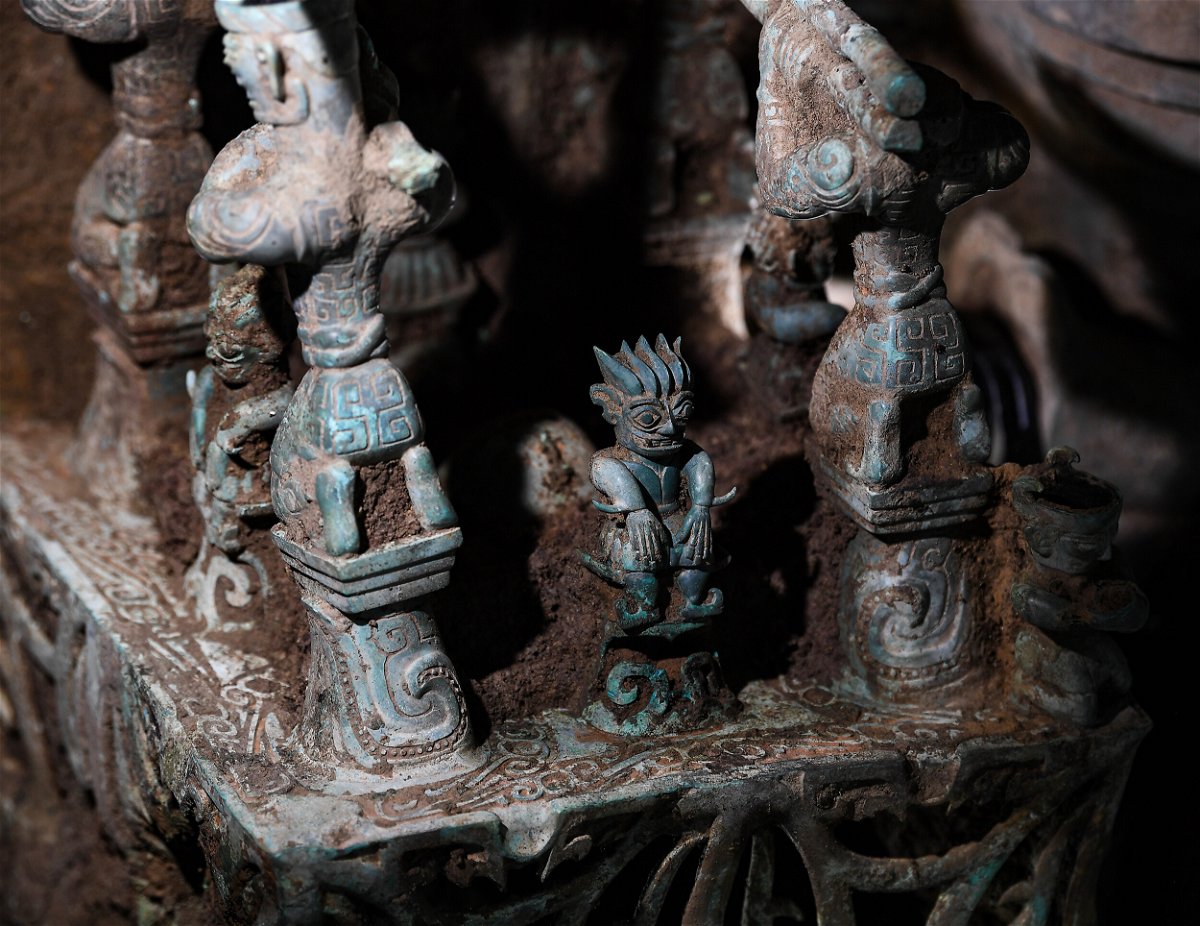 <i>Shen Bohan/Xinhua/Sipa USA</i><br/>A turtleshell-shaped box and a sacrificial altar are among a treasure trove of 13