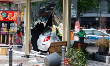 The driver was detained after ploughing into a shop front in a busy street in Berlin's Charlottenburg district