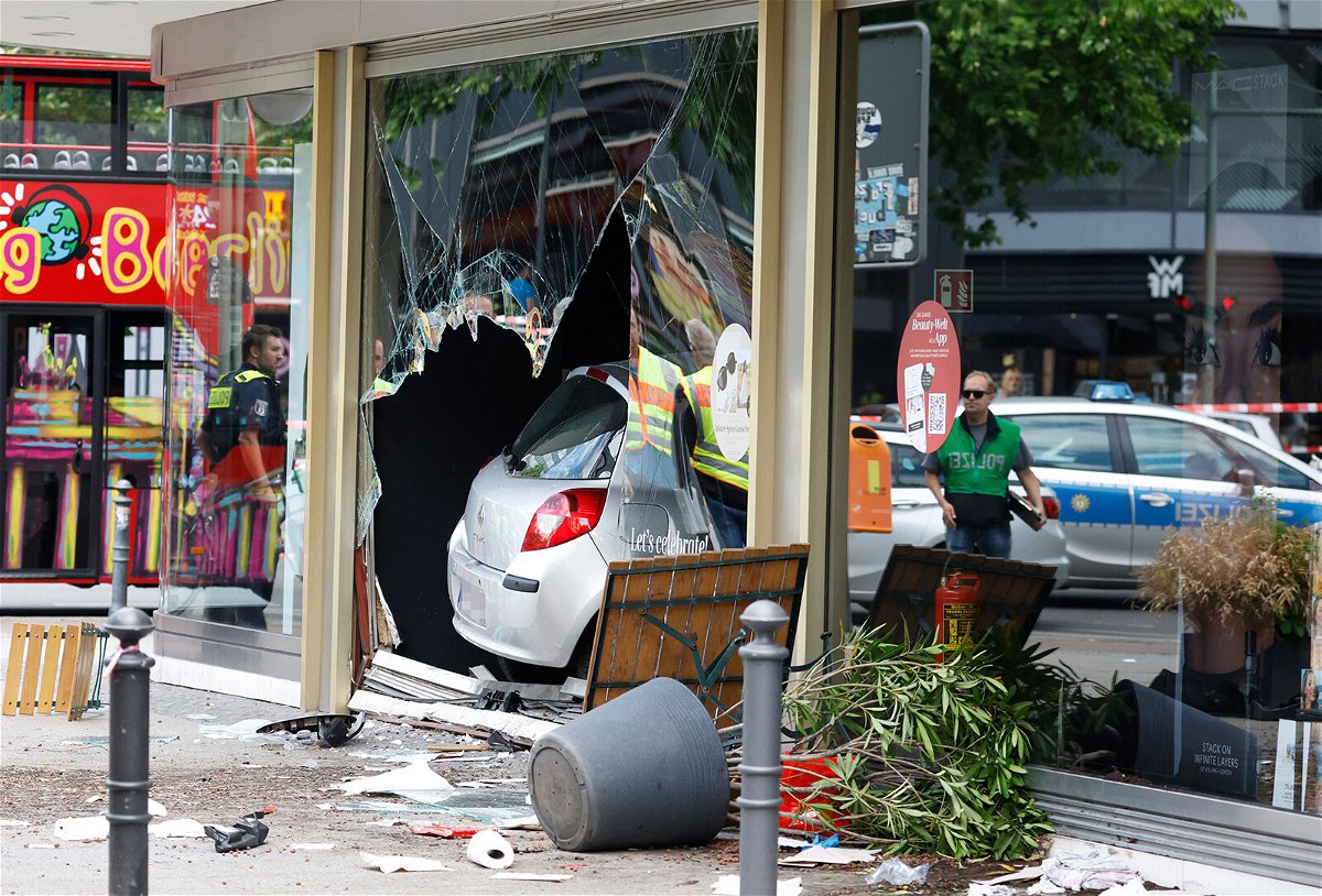 <i>Odd Andersen/AFP/Getty Images</i><br/>The driver was detained after ploughing into a shop front in a busy street in Berlin's Charlottenburg district