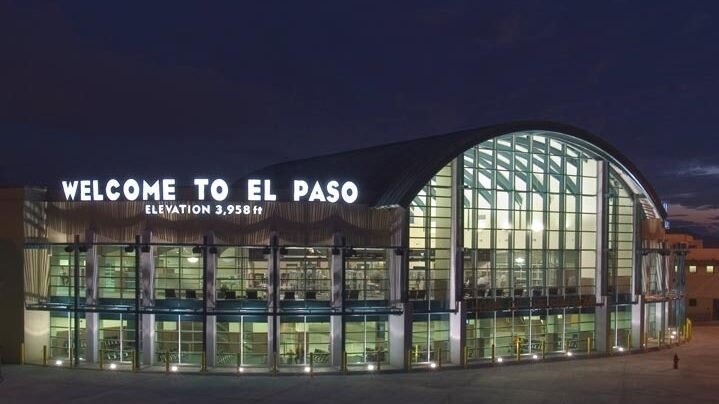 A nighttime view of El Paso International Airport.