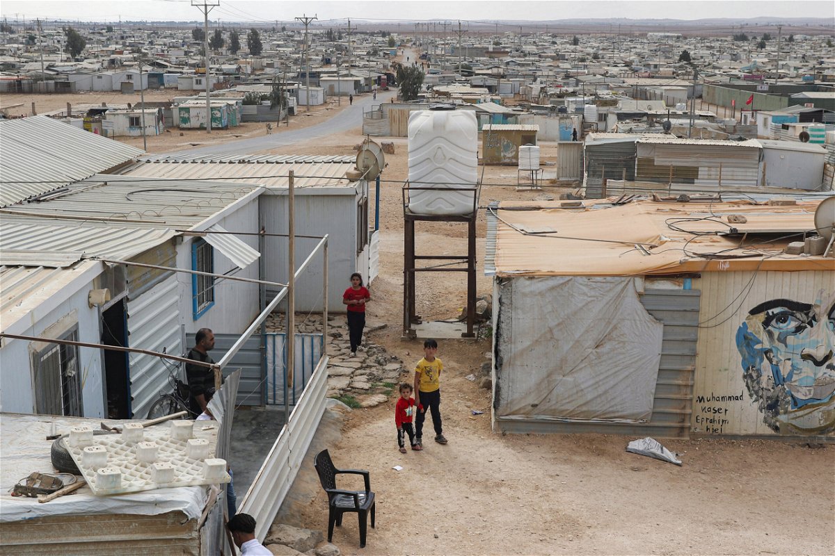 <i>Khalil Mazraawi/AFP/Getty Images</i><br/>Children at the Zaatari refugee camp
