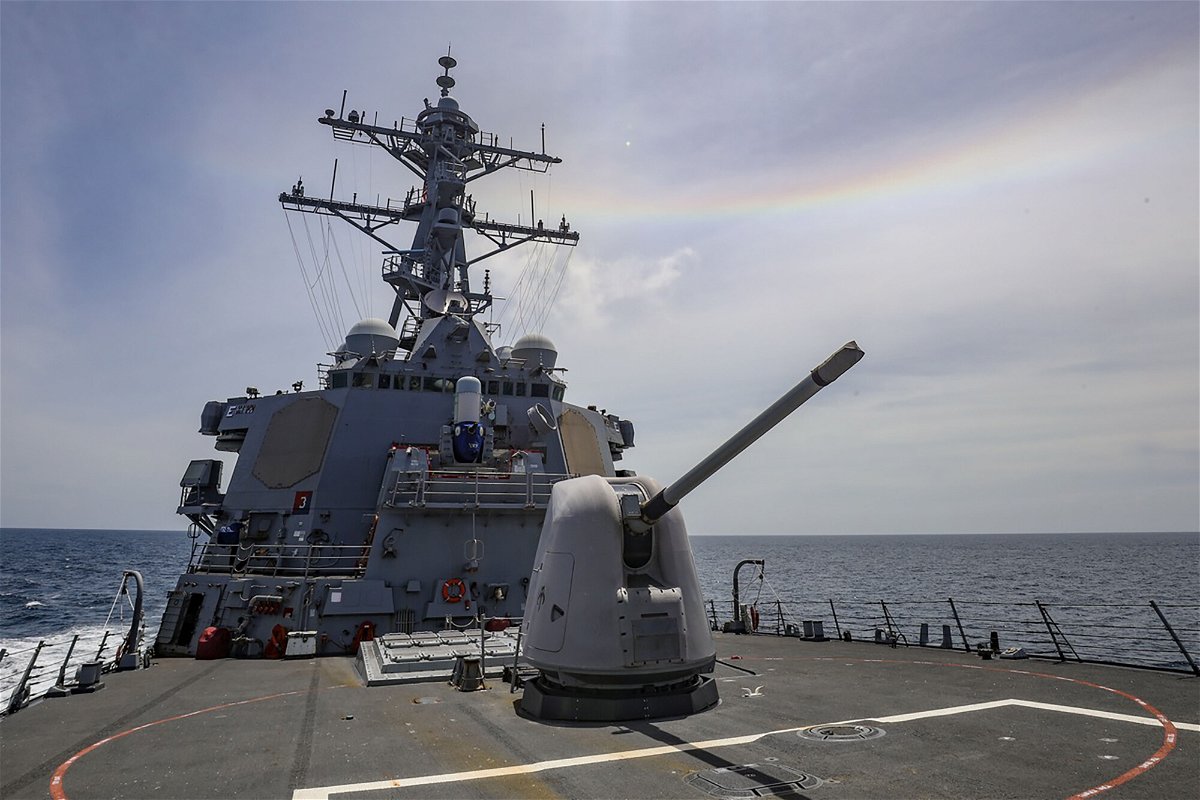 <i>MC2 Arthur Rosen/U.S. Navy</i><br/>A US Navy warship sailed through the Taiwan Strait on July 19