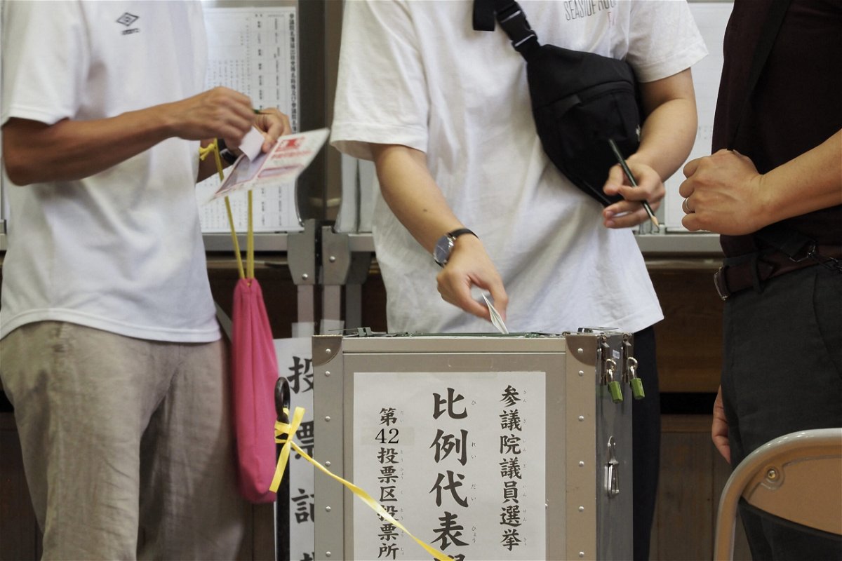 <i>Toshifumi Kitamura/AFP/Getty Images</i><br/>Japanese voters headed to the polling stations for an election billed as a defense of democracy