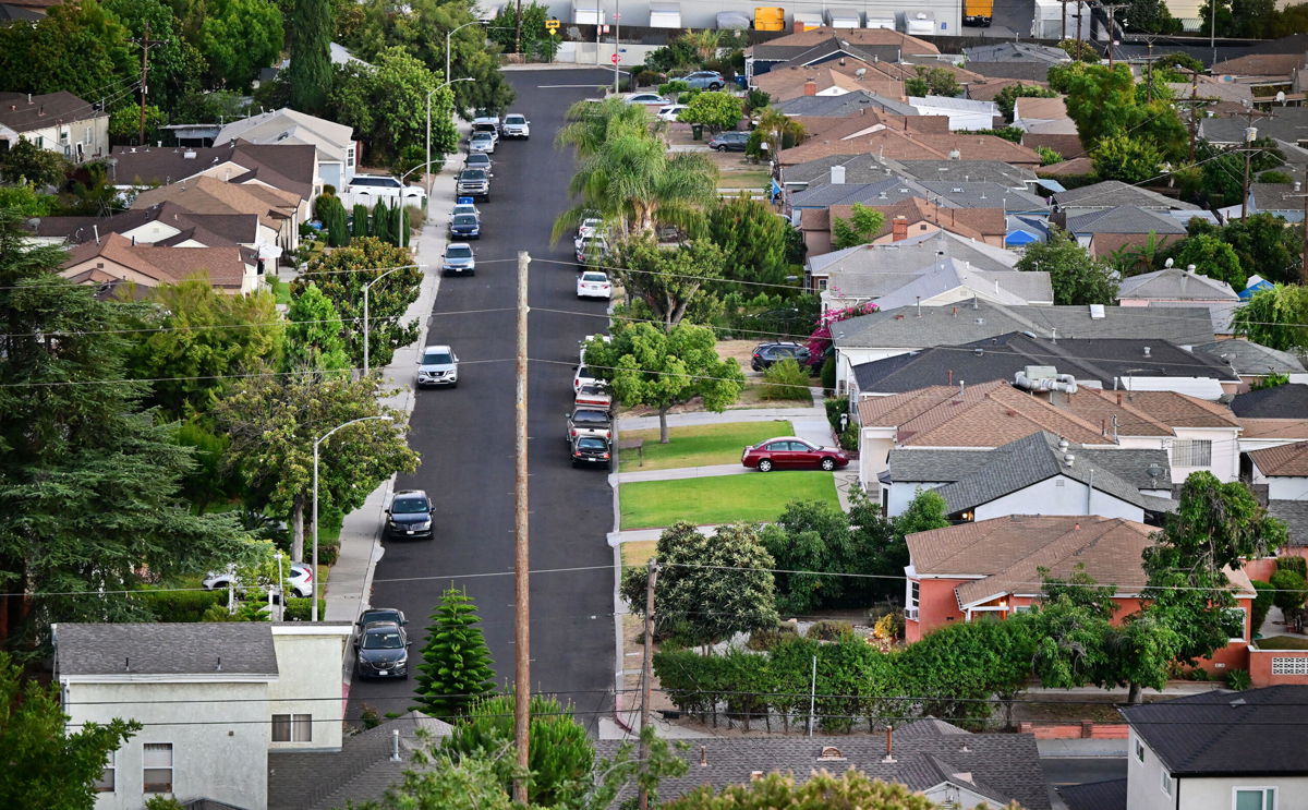 <i>Frederic J. Brown/AFP/Getty Images</i><br/>A view of houses in a neighborhood in Los Angeles