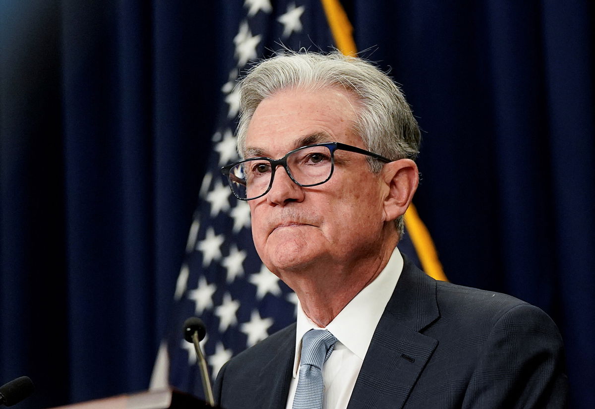 <i>Elizabeth Frantz/Reuters</i><br/>U.S. Federal Reserve Board Chairman Jerome Powell faces reporters after the Federal Reserve raised its target interest rate by three-quarters of a percentage point to stem a disruptive surge in inflation