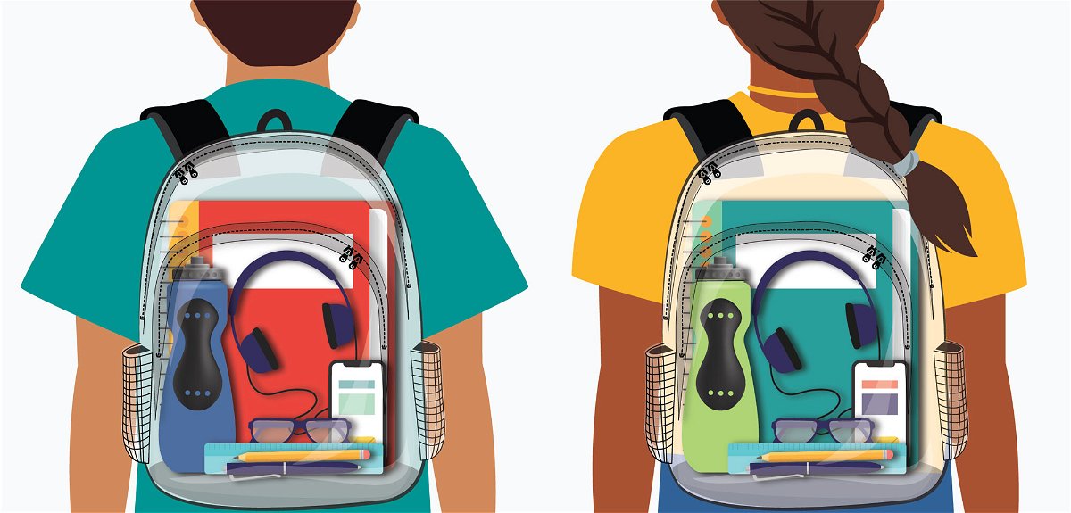 <i>from Dallas Independent School District</i><br/>The Dallas Independent School District shared this graphic of the new clear backpacks that 6th-12th grade students will be required to carry on its campuses in the upcoming 2022-2023 school year.