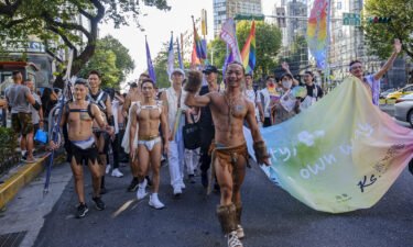 People take to the streets of Taipei during the city's annual Pride festival in 2020. The island has a progressive reputation in Asia