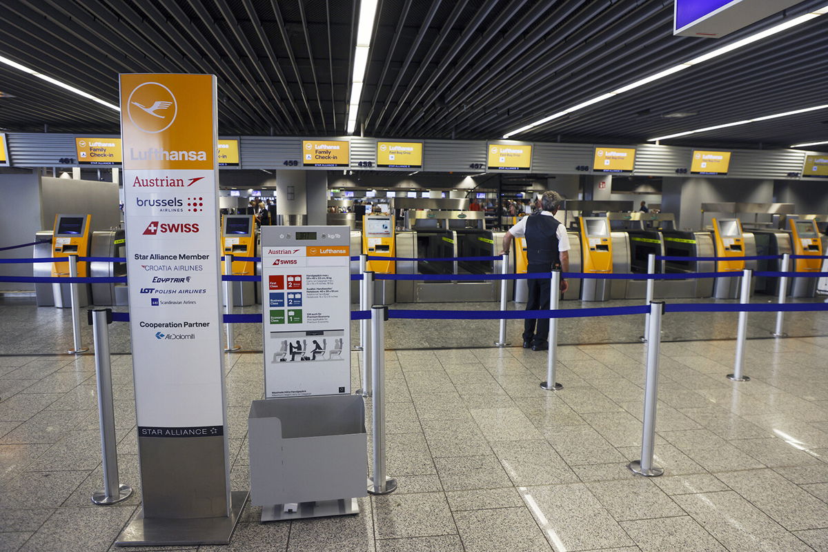 <i>Alex Kraus/Bloomberg/Getty Images</i><br/>Empty check-in counters for Deutsche Lufthansa AG at Terminal 1 of Frankfurt Airport in Frankfurt