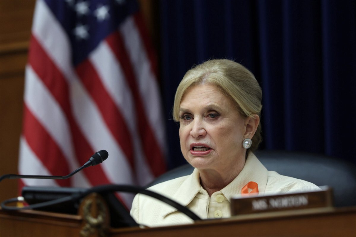 <i>Alex Wong/Getty Images</i><br/>Committee Chair Rep. Carolyn Maloney (D-NY) speaks during a hearing on gun violence before House Oversight and Reform Committee at Rayburn House Office Building on Capitol Hill June 8 in Washington