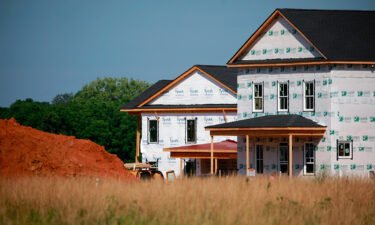 Sales of newly constructed homes fell by 12.6% in July from June and were down 29.6% from a year ago. Houses under construction are pictured here in Louisville