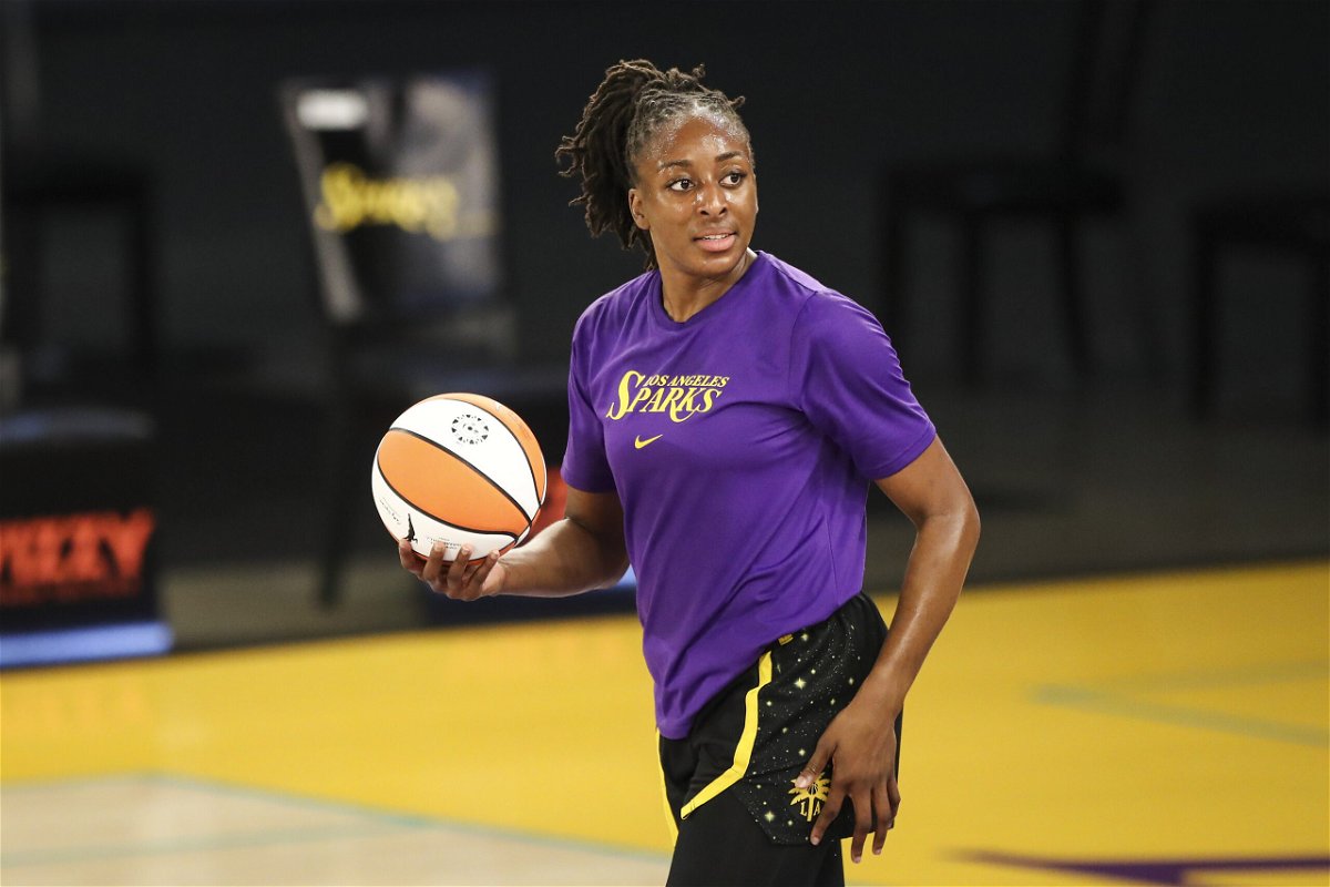 <i>Meg Oliphant/Getty Images North America/Getty Images</i><br/>Nneka Ogwumike of the Los Angeles Sparks.