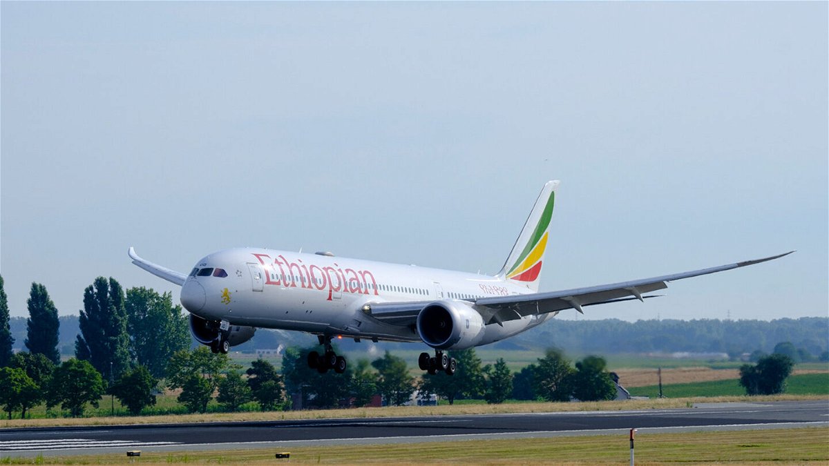 <i>Thierry Monasse/Getty Images</i><br/>A Boeing 787-9 Dreamliner from Ethiopian Airlines is seen landing at Brussels Airport on July 29. Two pilots are believed to have fallen asleep and missed their landing during an Ethiopian Airlines Boeing 737-800 flight from Sudan to Ethiopia.