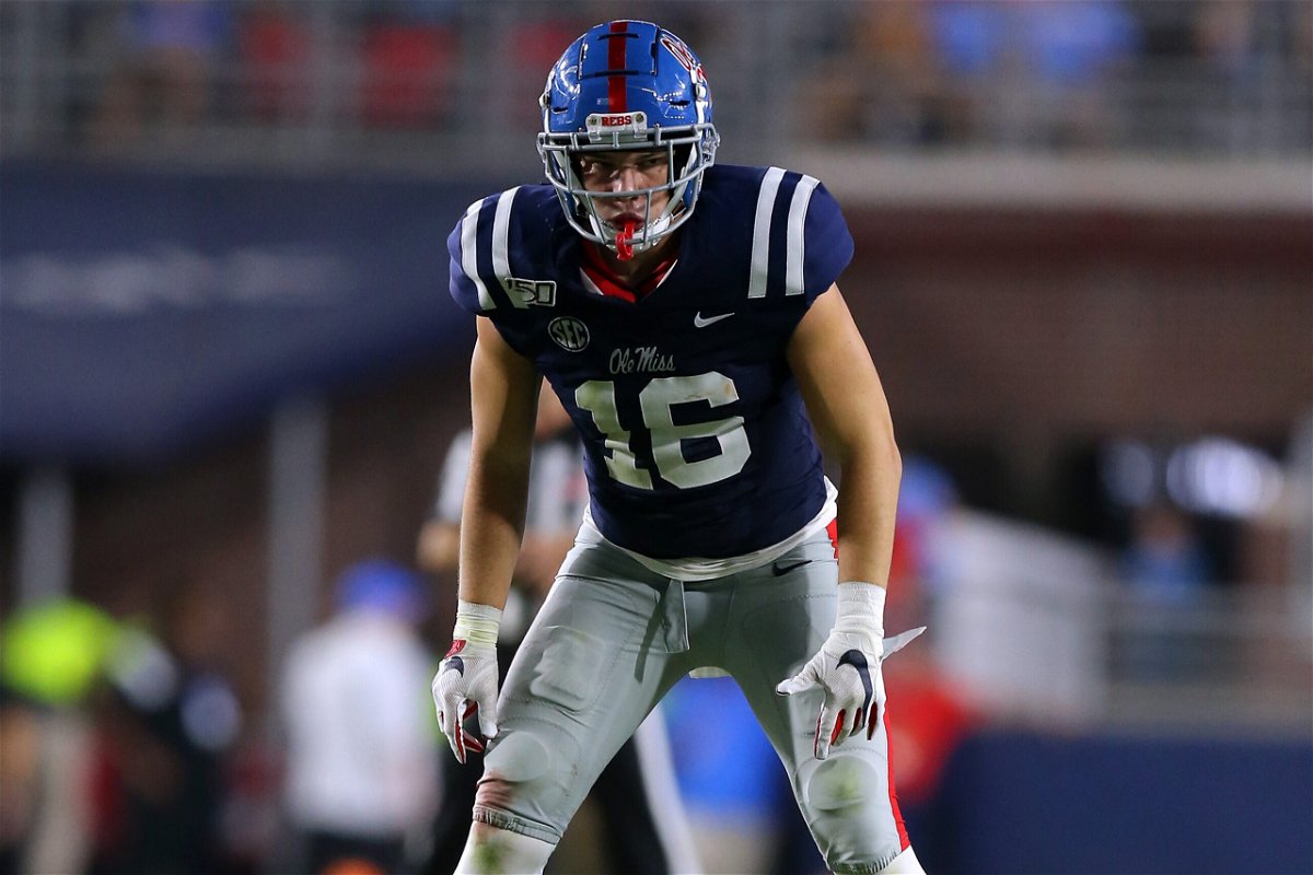 <i>Jonathan Bachman/Getty Images</i><br/>Luke Knox playing in an October 2019 game for the University of Mississippi